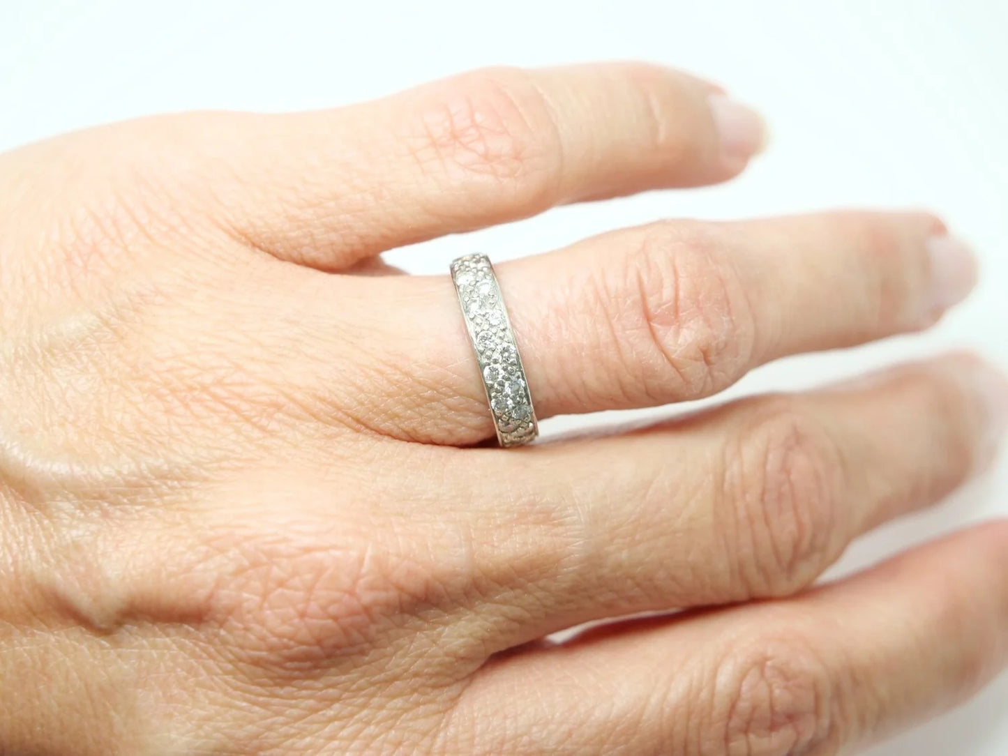 Platinum Wide Band Diamond Full Eternity Ring