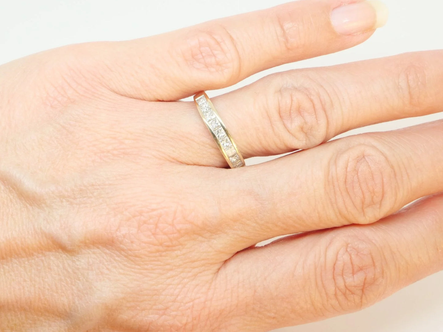 18ct Gold Princess Cut Diamond Half Eternity Ring