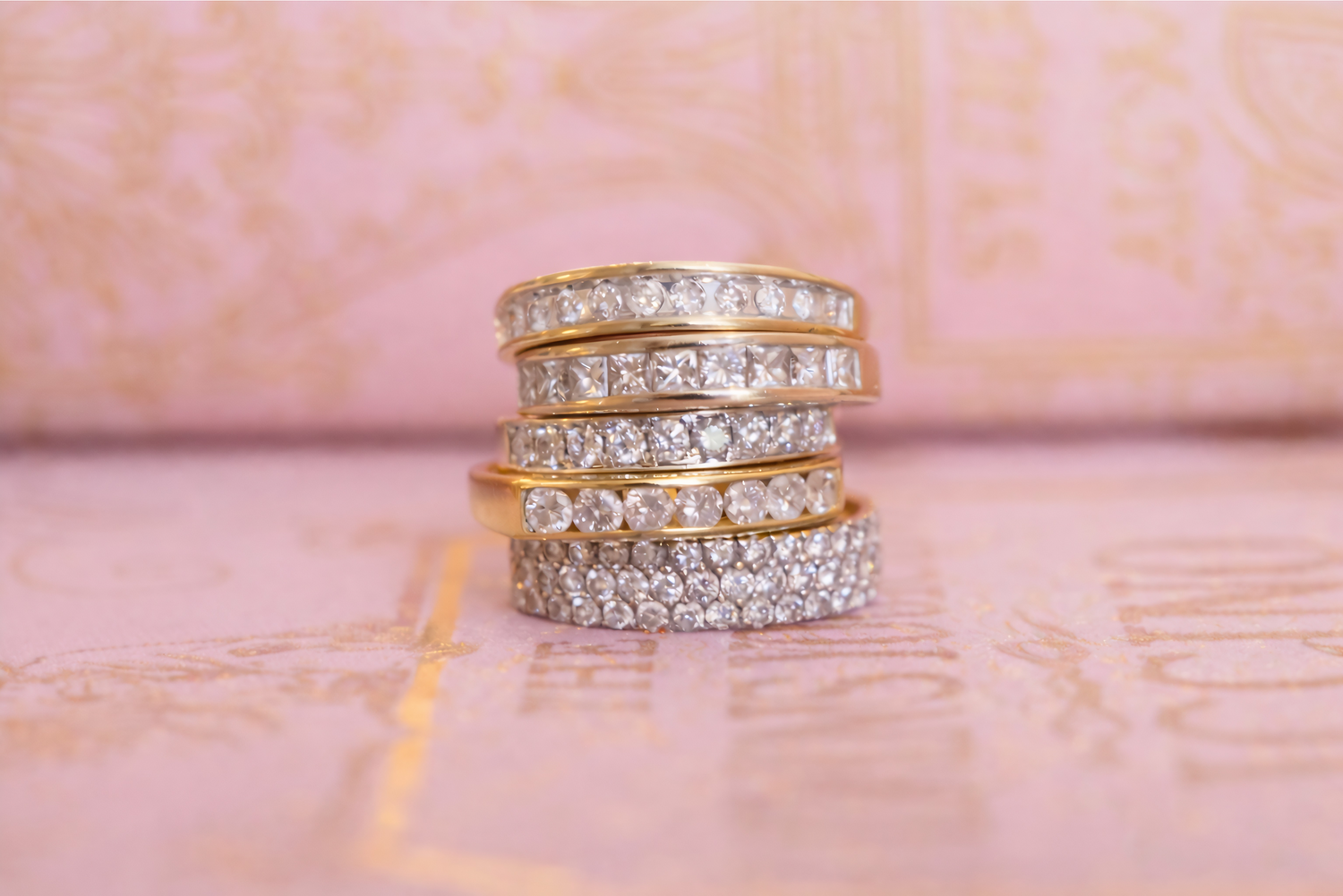 Vintage Diamond Half Eternity Rings