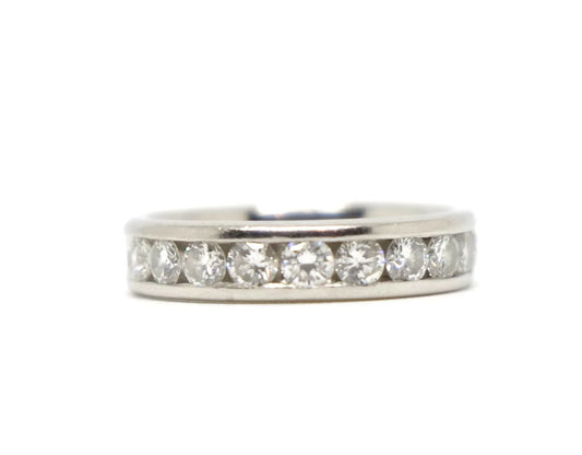 Platinum Diamond Half Eternity Ring (0.9ct)