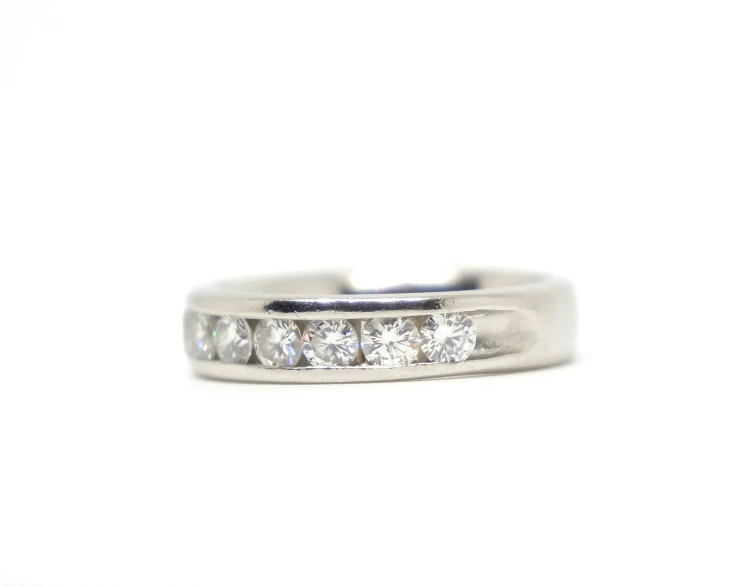 Platinum Diamond Half Eternity Ring (0.9ct)