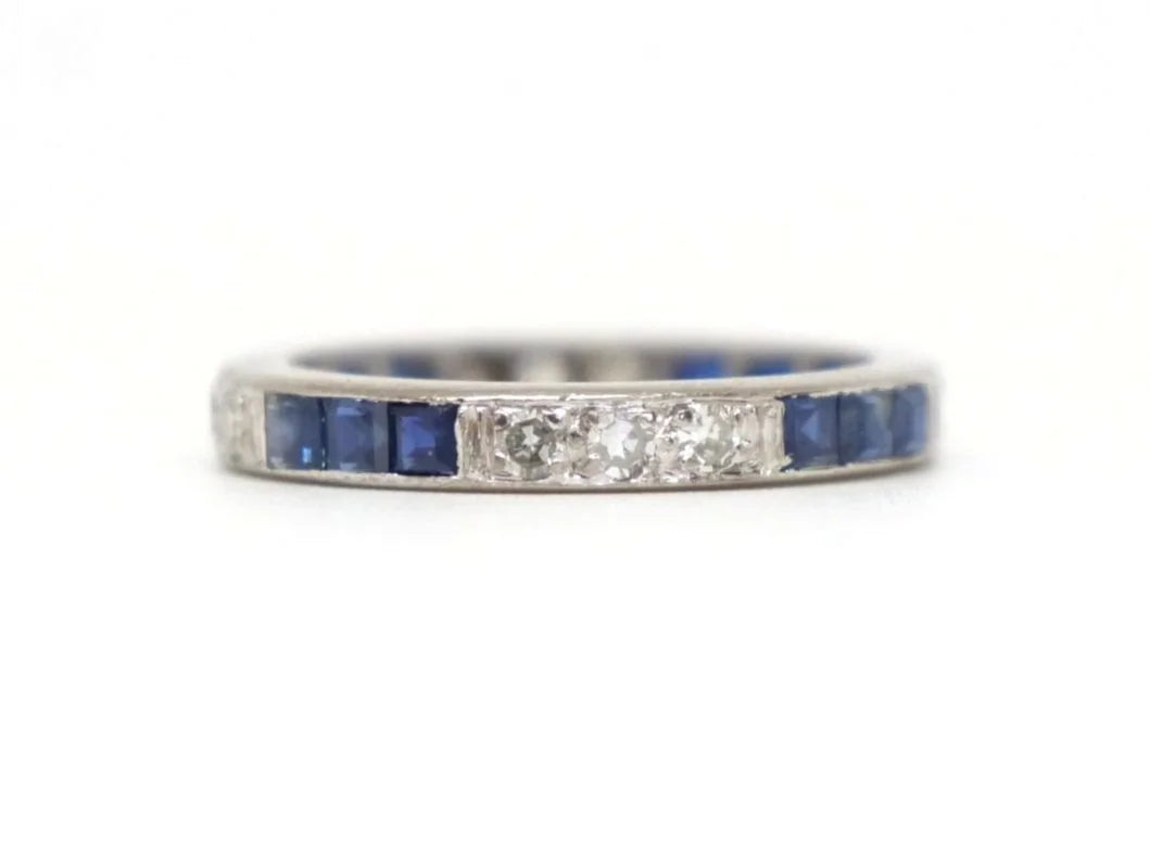 Art Deco Sapphire & Diamond Full Eternity Ring