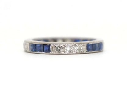 Art Deco Sapphire & Diamond Full Eternity Ring