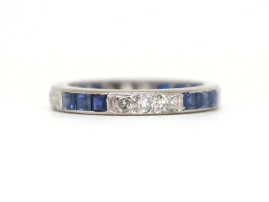 Art Deco Sapphire & Diamond Full Eternity Ring