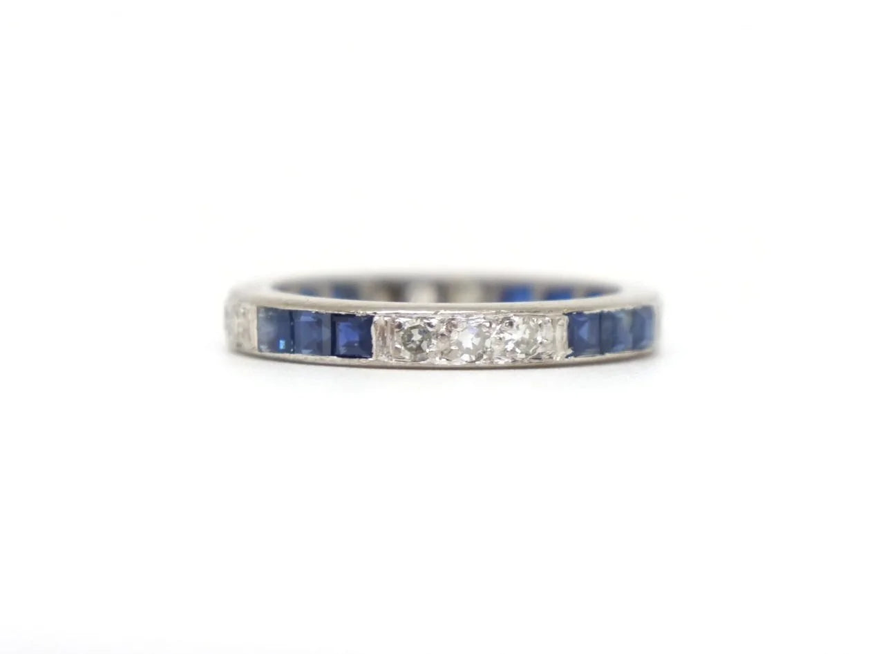 Art Deco Sapphire & Diamond Full Eternity Ring
