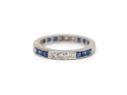 Art Deco Sapphire & Diamond Full Eternity Ring