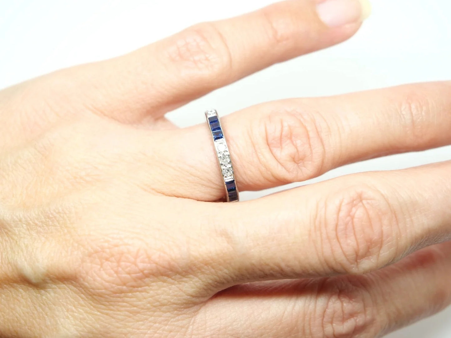 Art Deco Sapphire & Diamond Full Eternity Ring