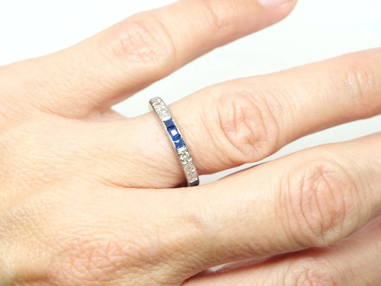 Art Deco Sapphire & Diamond Full Eternity Ring