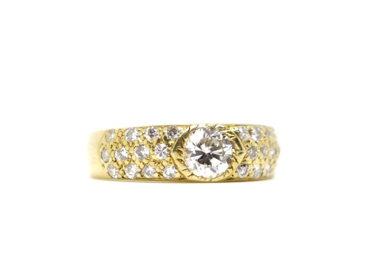 Vintage Diamond Ring with Inset Diamond Shoulders