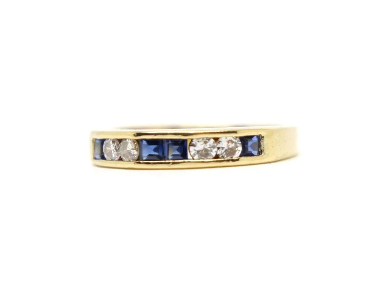 18ct Sapphire & Diamond Half Eternity Ring