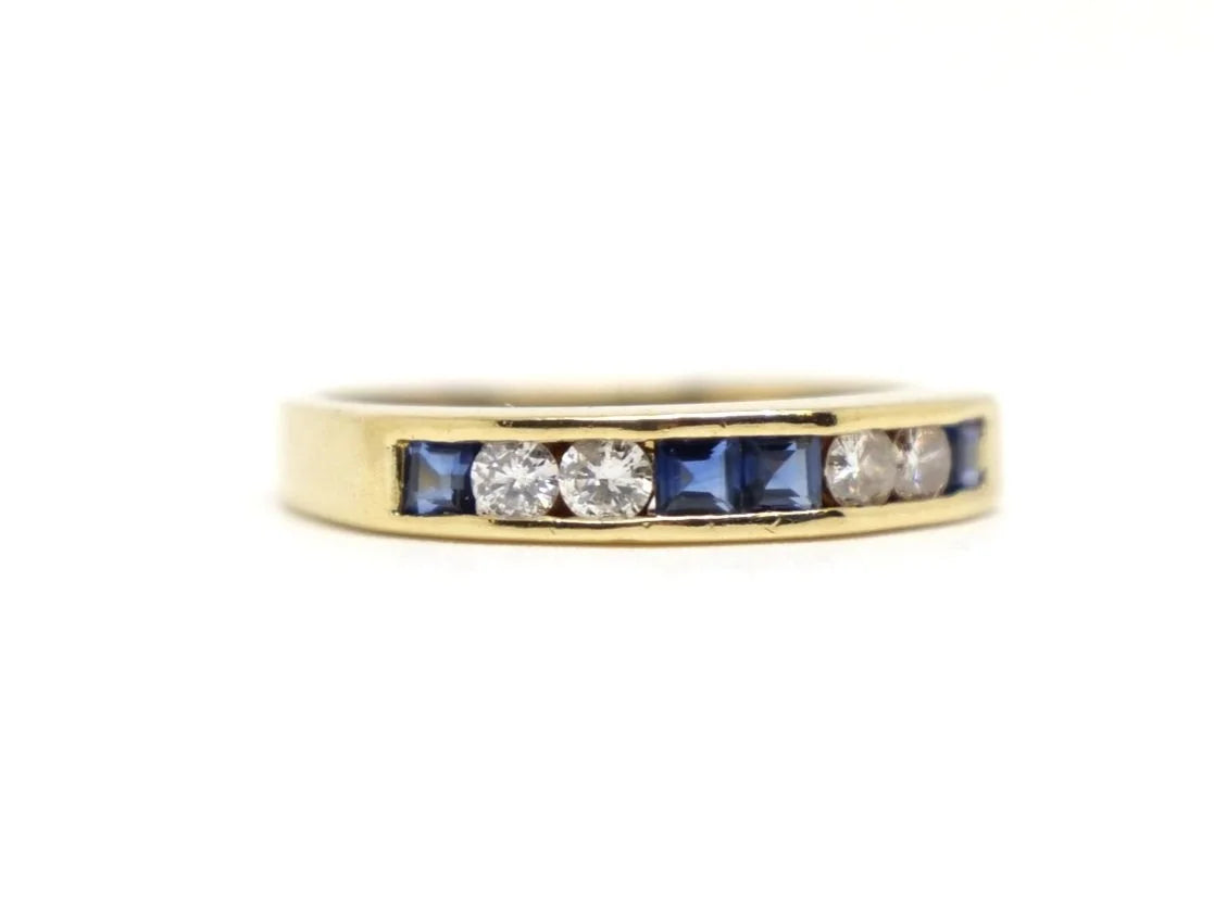 18ct Sapphire & Diamond Half Eternity Ring