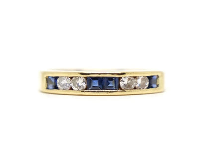 18ct Sapphire & Diamond Half Eternity Ring