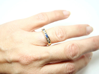 18ct Sapphire & Diamond Half Eternity Ring