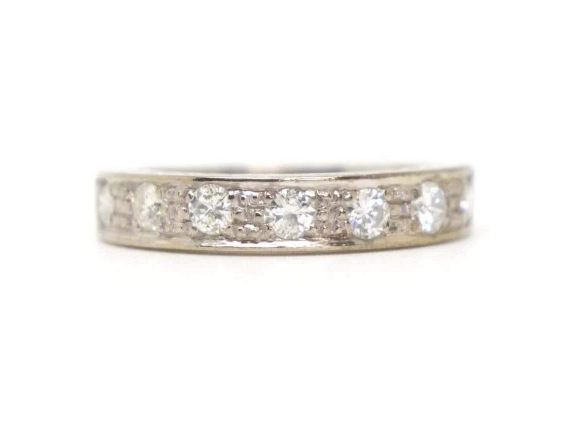 1950's Diamond Half Eternity Ring in 18ct Gold