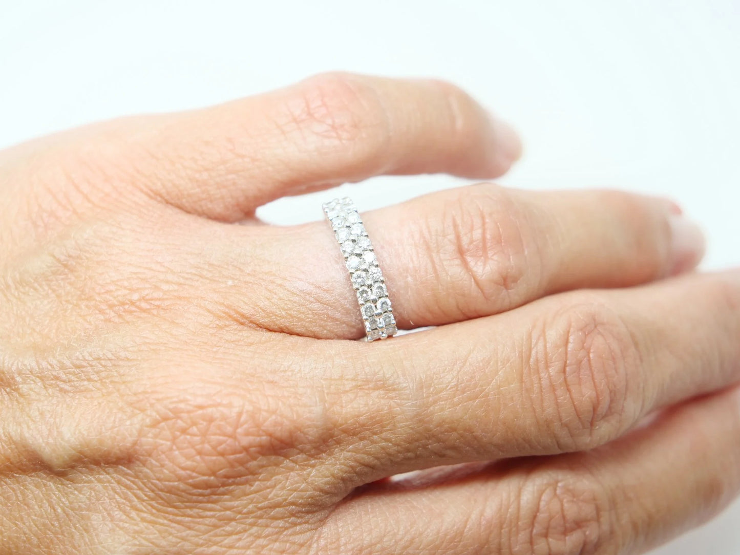 18ct Gold Double Diamond Band Ring