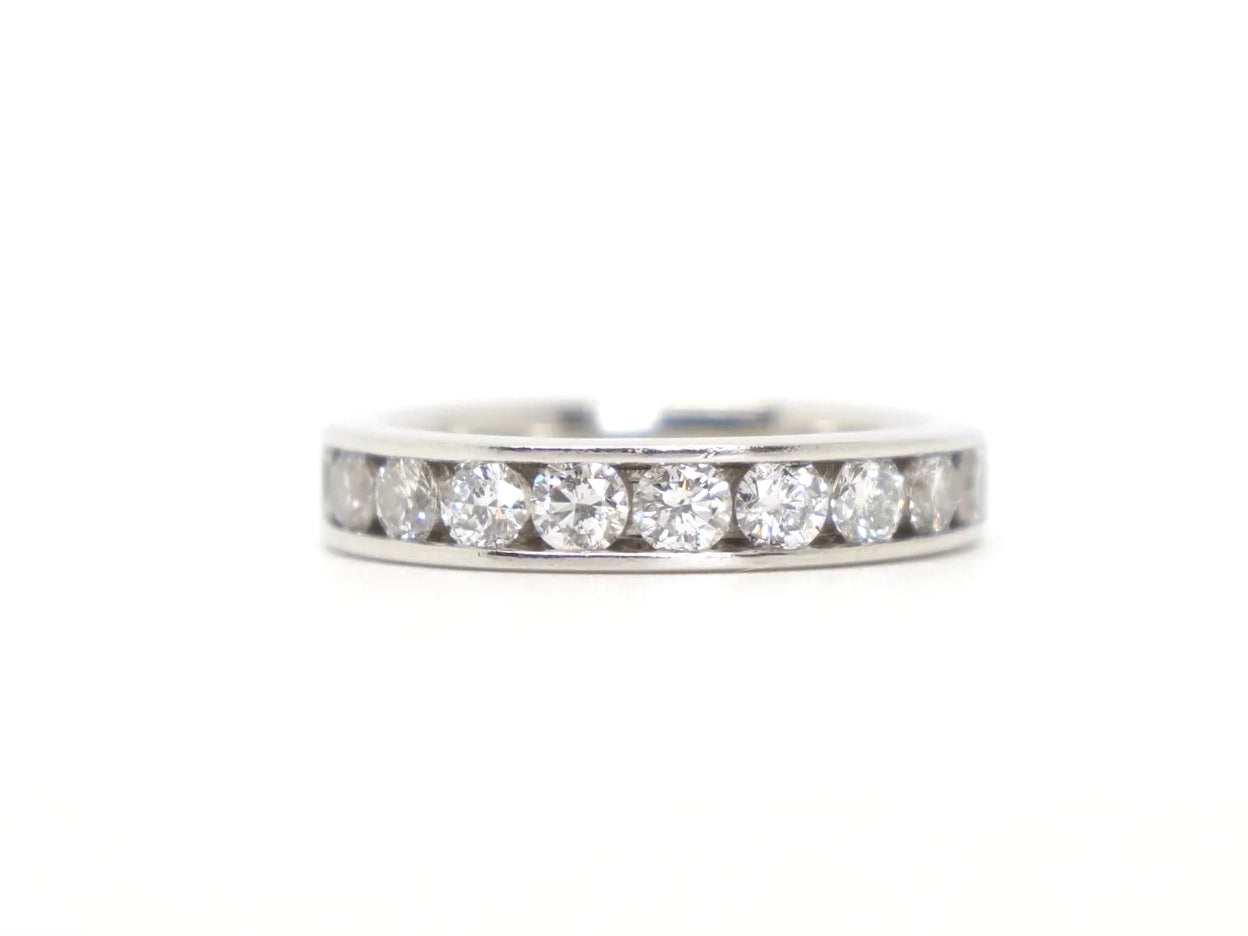 1ct Platinum Diamond Half Eternity Ring