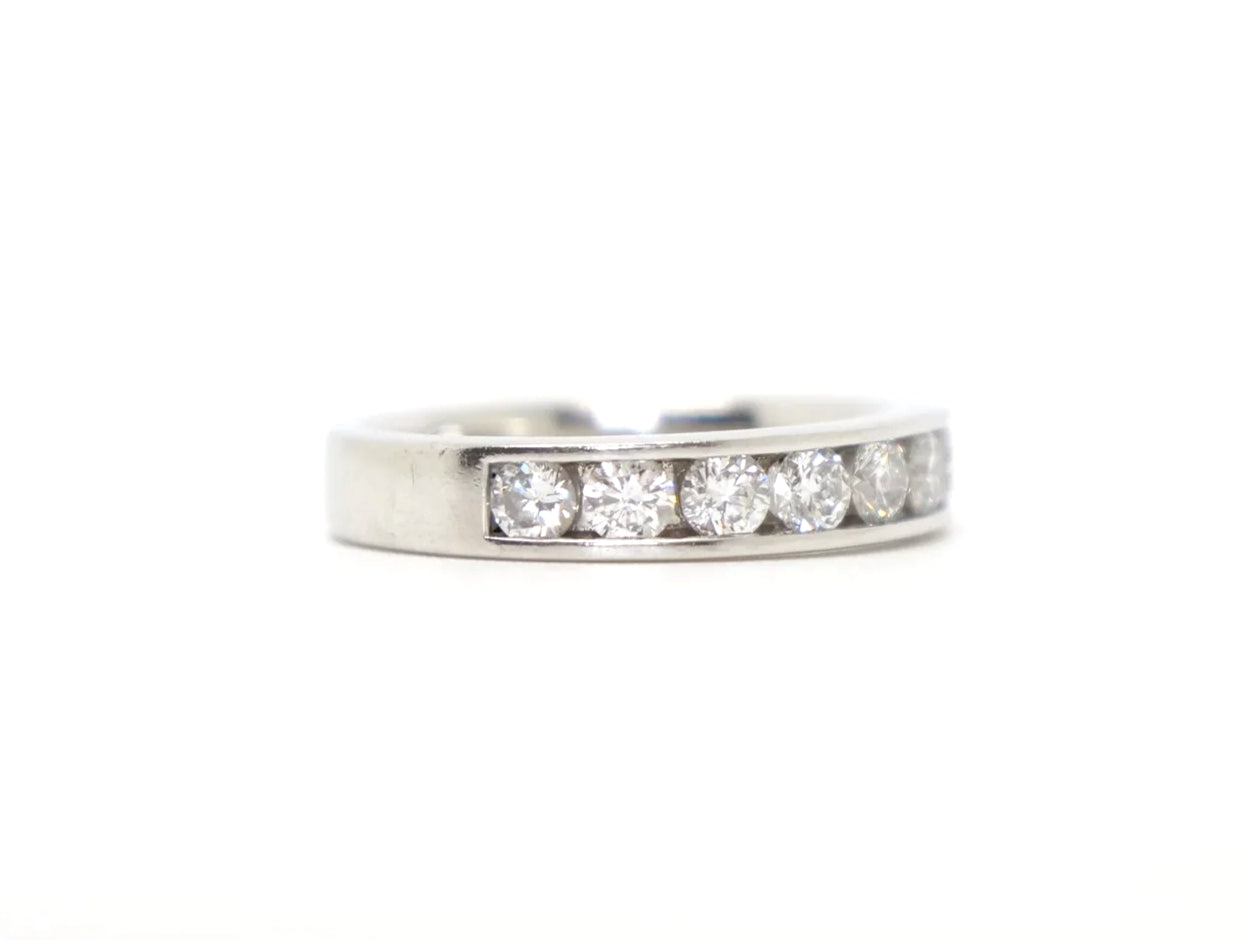 1ct Platinum Diamond Half Eternity Ring