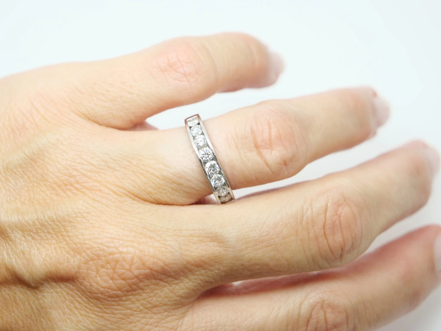 1ct Platinum Diamond Half Eternity Ring