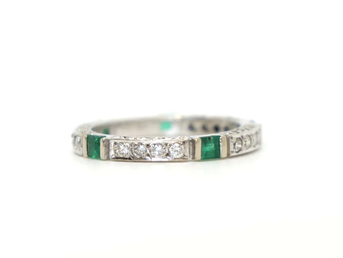 18ct Emerald & Diamond Full Eternity Ring