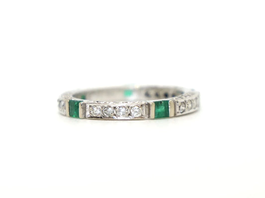 18ct Emerald & Diamond Full Eternity Ring