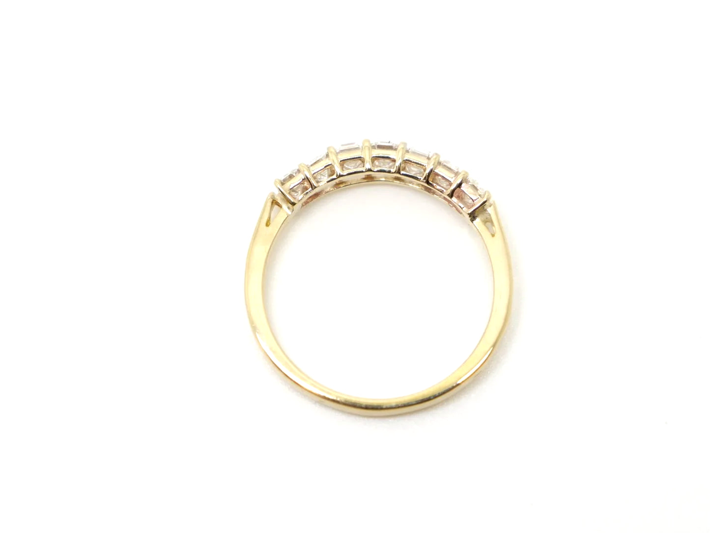 18ct Gold Emerald Cut Diamond Half Eternity Ring