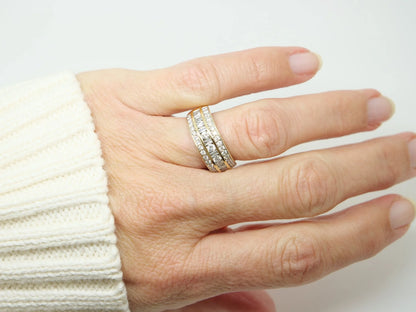 1ct Triple Row Diamond Half Eternity Ring