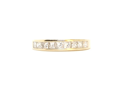 18ct Gold Princess Cut Diamond Half Eternity Ring