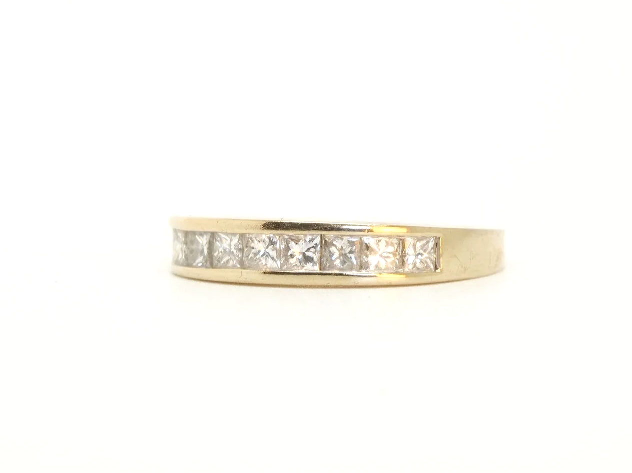 18ct Gold Princess Cut Diamond Half Eternity Ring