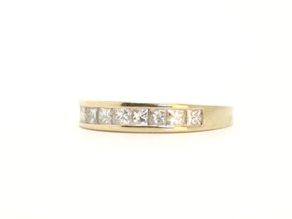 18ct Gold Princess Cut Diamond Half Eternity Ring