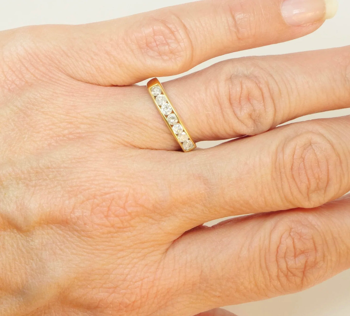 18ct Gold Channel-Set Diamond Half Eternity Ring | 0.52ct